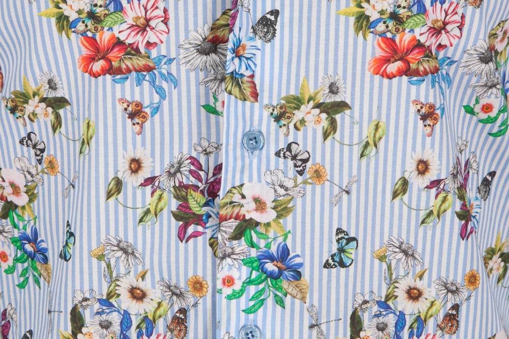 Poggianti Camicia Fantasia Collo francese 329-01 Spedizione gratuita