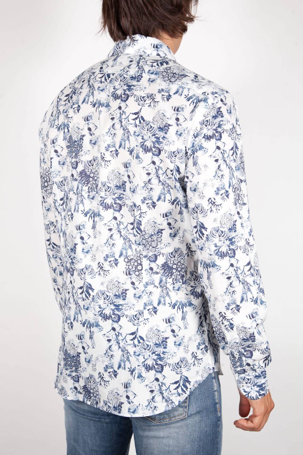 Poggianti Camicia Fantasia Collo Francese 347-01 Offerta esclusiva