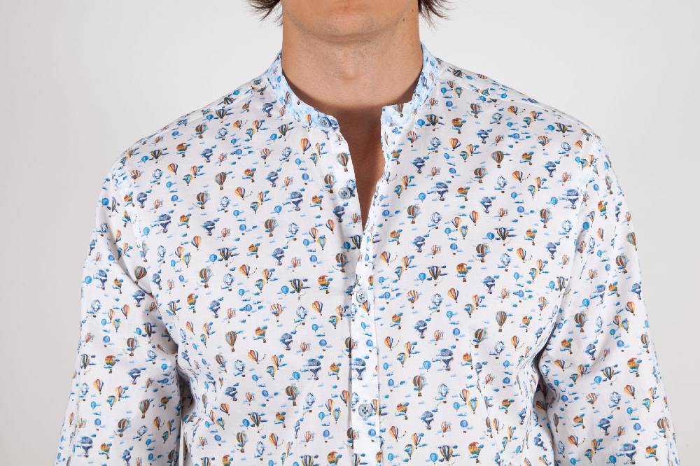 Poggianti Camicia Fantasia Collo coreano 316-01 Black Friday