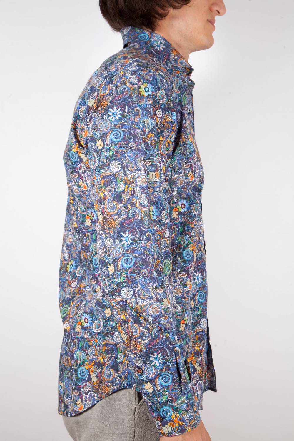 Poggianti Camicia Fantasia Collo Morbido Multicolor Offerta Pasqua