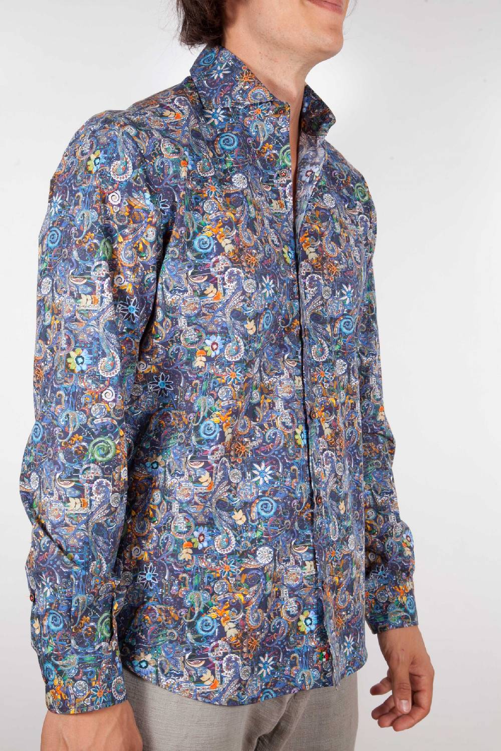 Poggianti Camicia Fantasia Collo Morbido Multicolor Offerta Pasqua