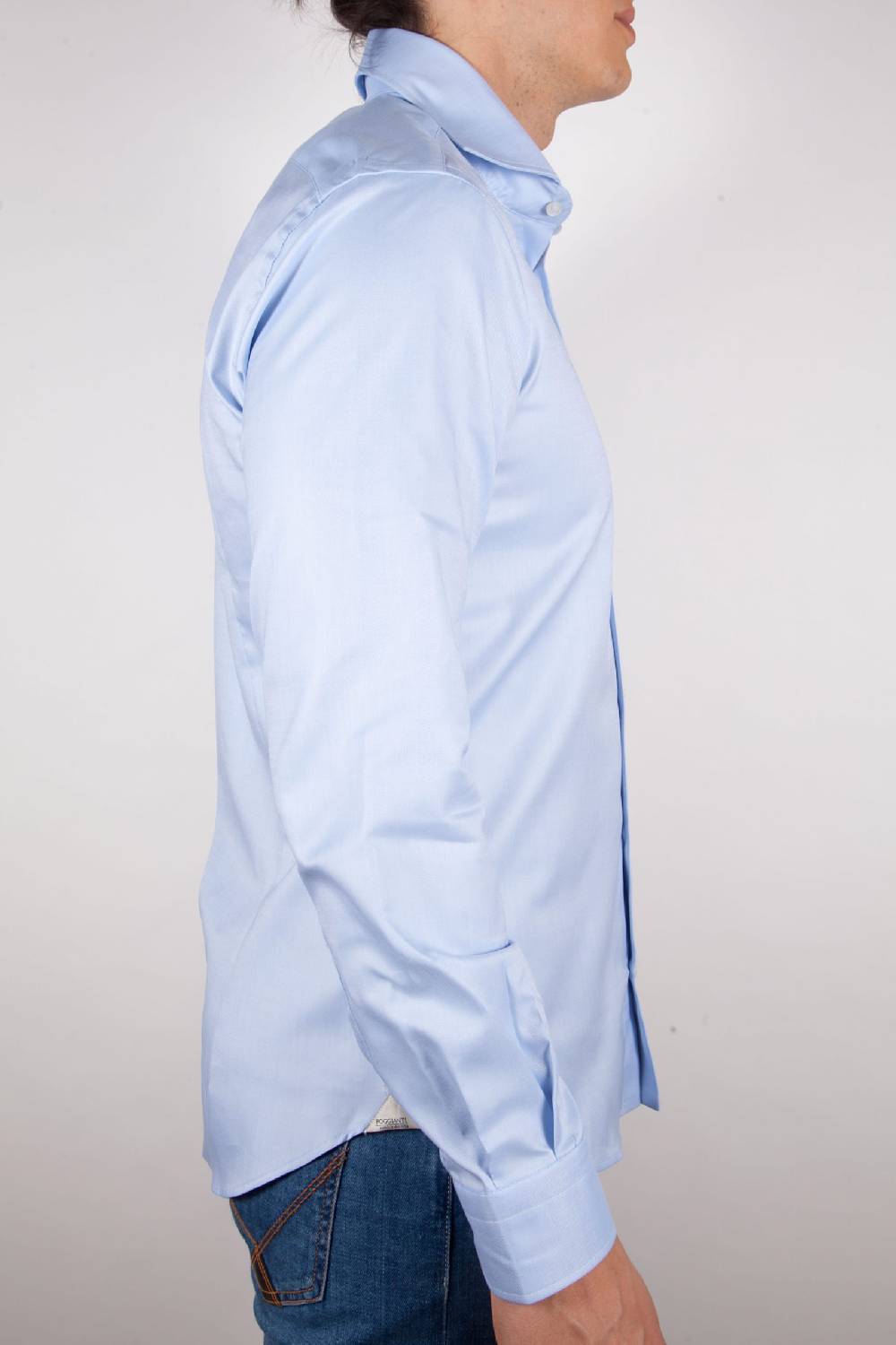 Poggianti Camicia Celeste Oxford Collo Francese C06-2 Offerta Giorno del Papà