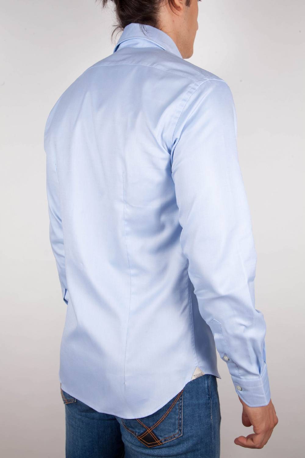 Poggianti Camicia Celeste Oxford Collo Francese C06-2 Offerta Giorno del Papà