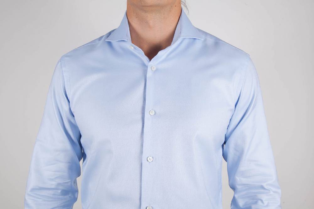 Poggianti Camicia Celeste Oxford Collo Francese C06-2 Offerta Giorno del Papà