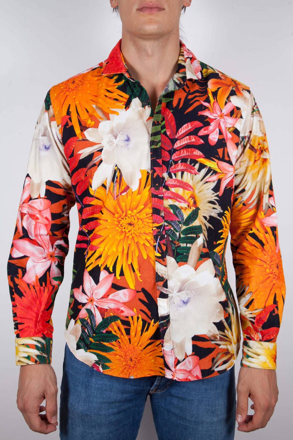 Poggianti Camicia Fantasia Collo Francese