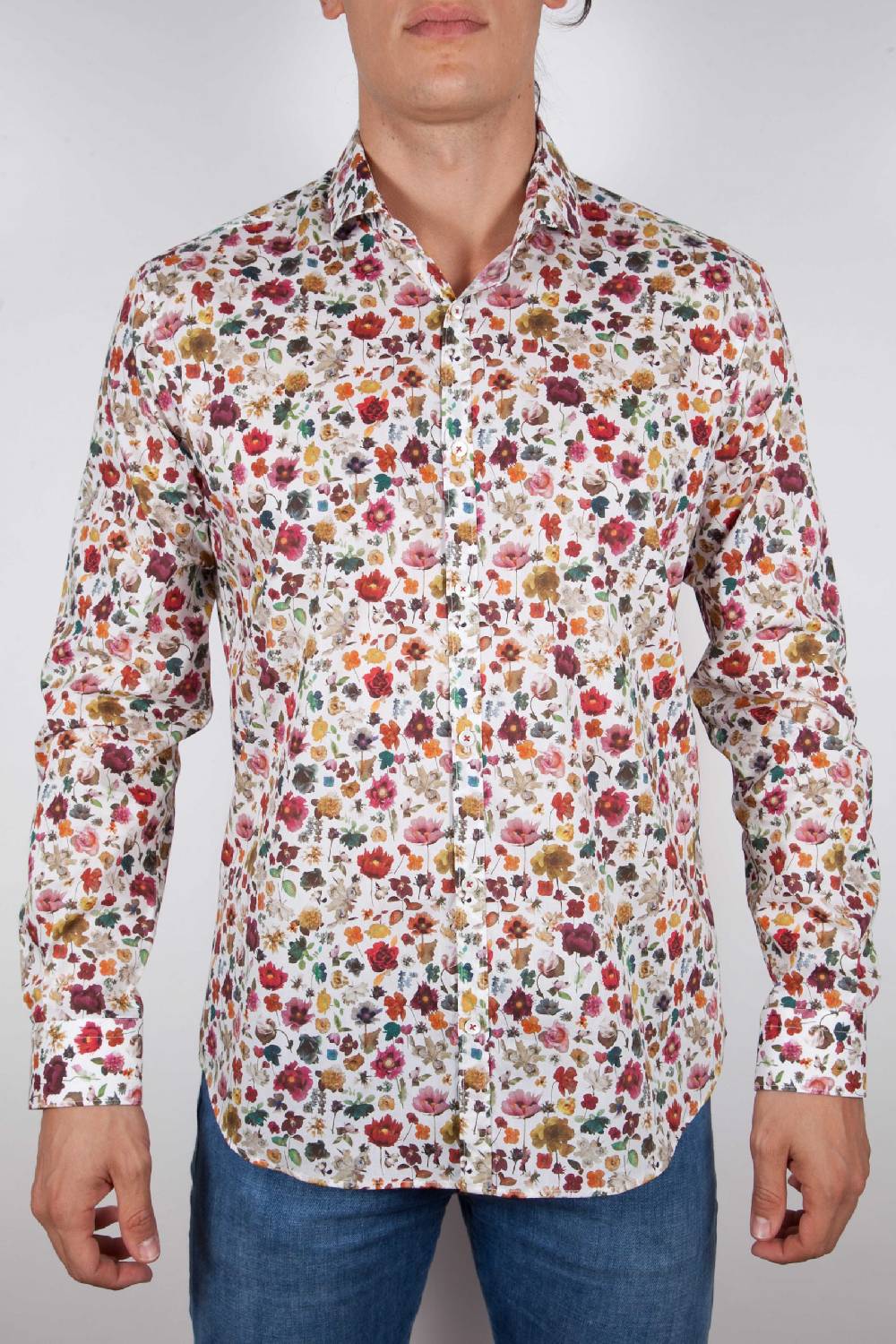 Poggianti Camicia Fantasia Collo Morbido Multicolor