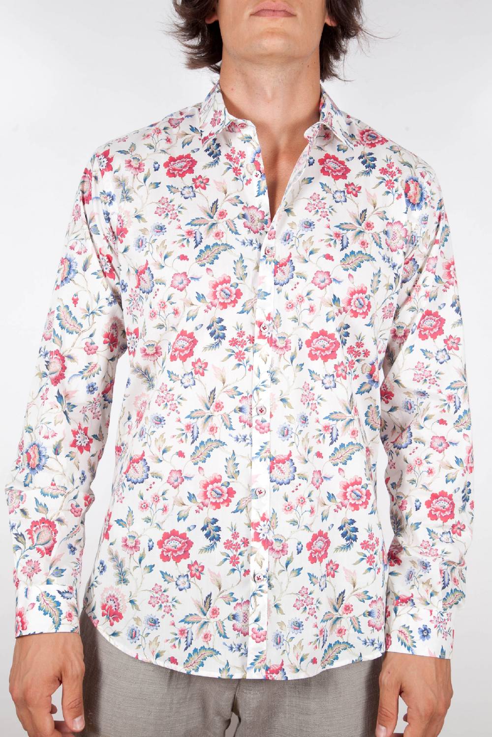 Poggianti Camicia Fantasia Collo Morbido Multicolor