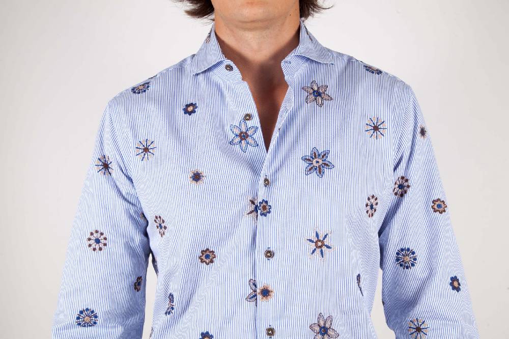 Poggianti Camicia Fantasia Collo Morbido Ricamo Bestseller