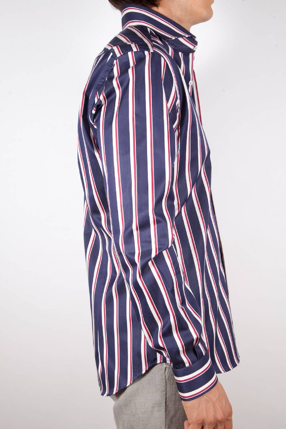 Poggianti Camicia Righe Blu-Bianca Offerte stagionali