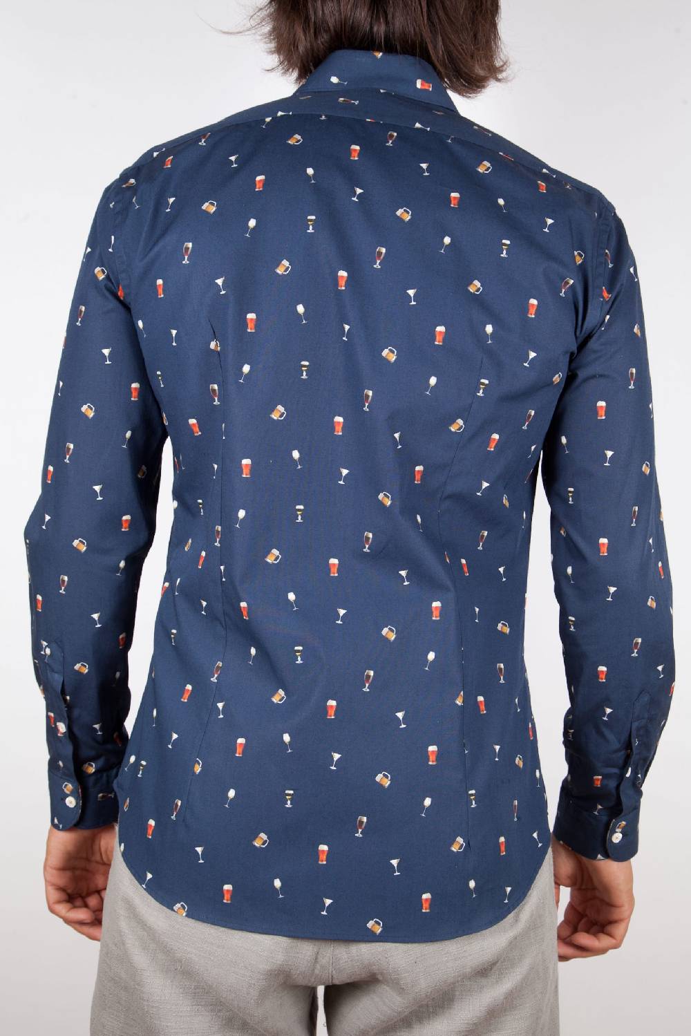 Poggianti Camicia Fantasia Collo Morbido blu Enormi risparmi