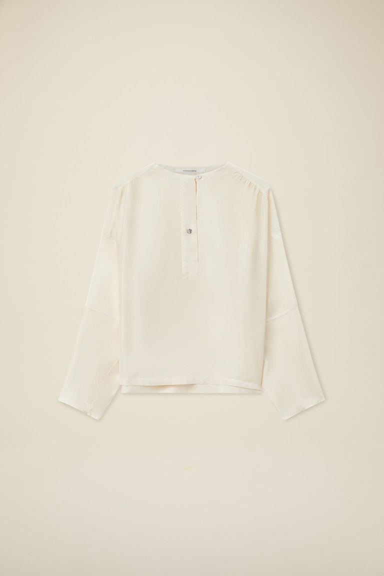 Pomandere Camicia con abbottonatura polo in habutai di seta Nuova