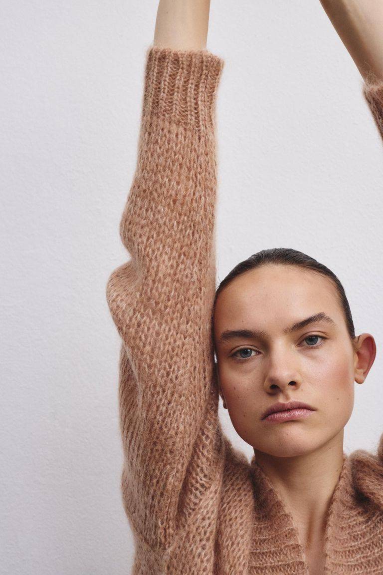 Pomandere Cardigan doppio petto in mohair e lana Qualità