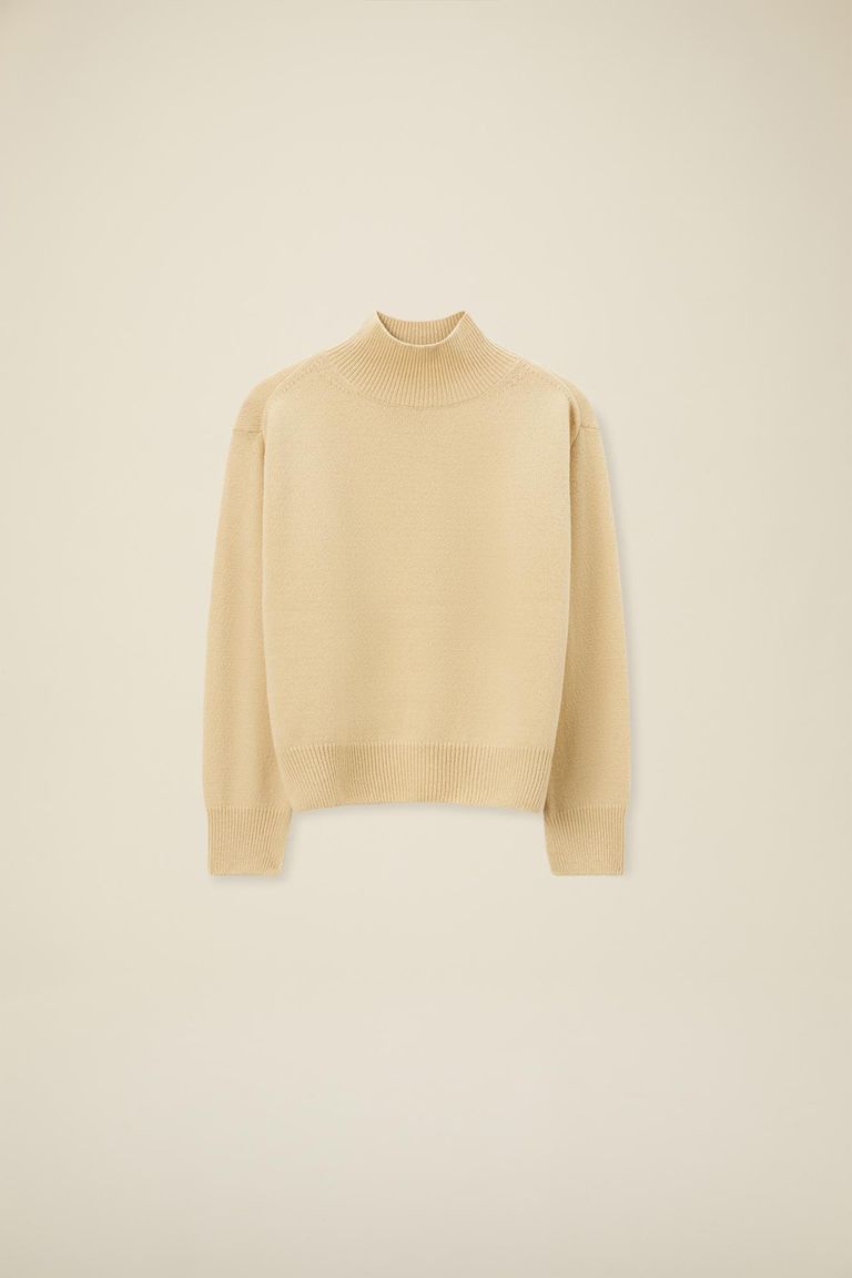 Pomandere Maglia collo alto in lana merinos infeltrita Pezzi Unici