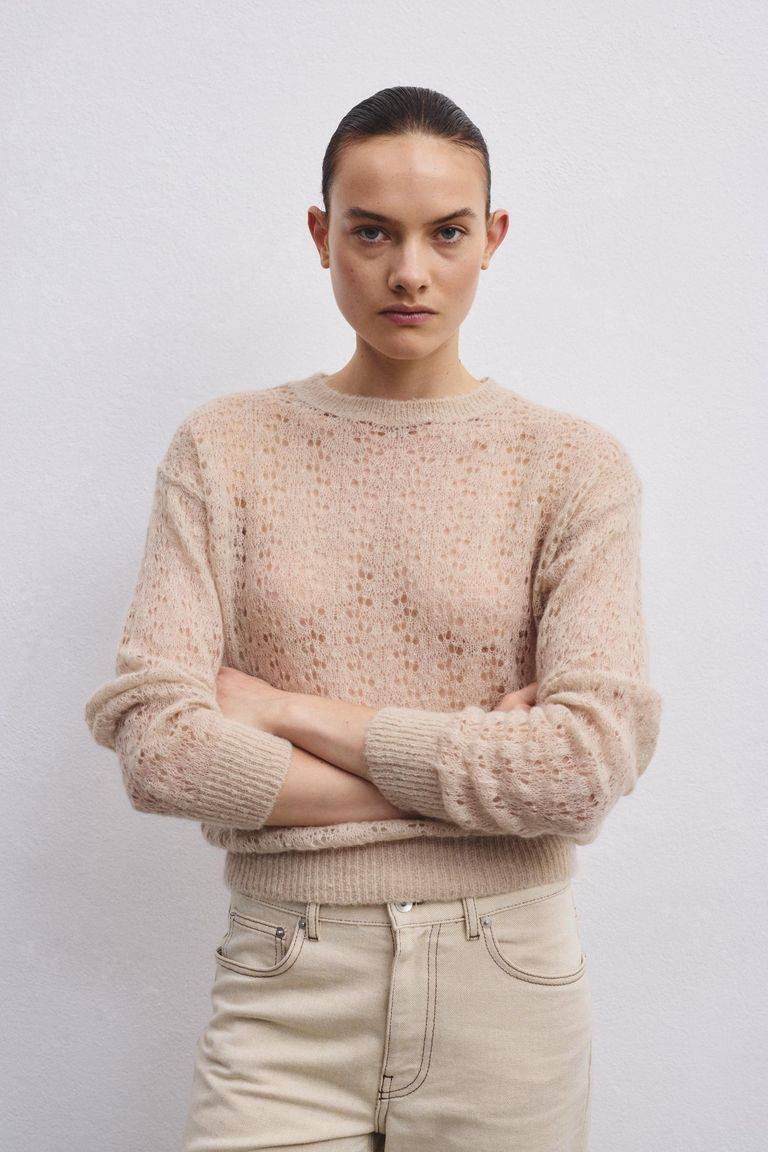 Pomandere Girocollo traforato di mohair e lana Negozi Online