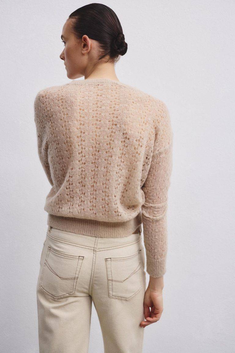 Pomandere Girocollo traforato di mohair e lana Negozi Online
