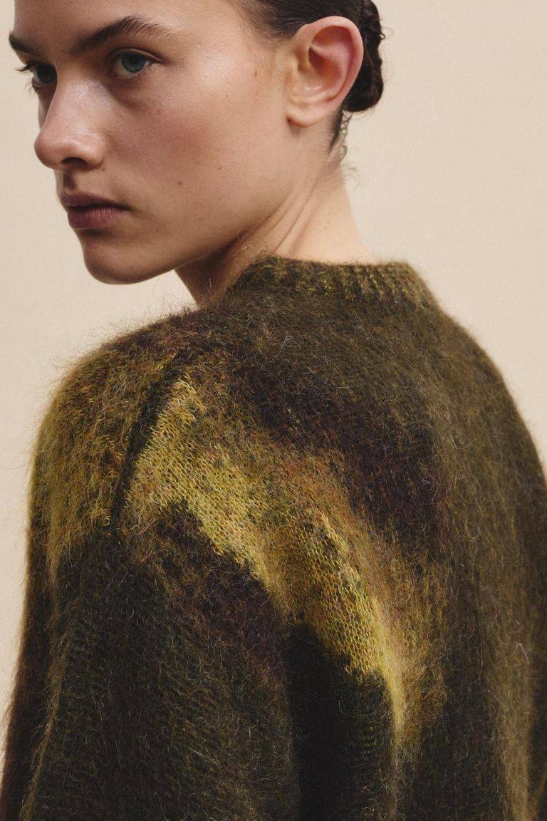 Pomandere Girocollo jacquard in mohair Sottocosto