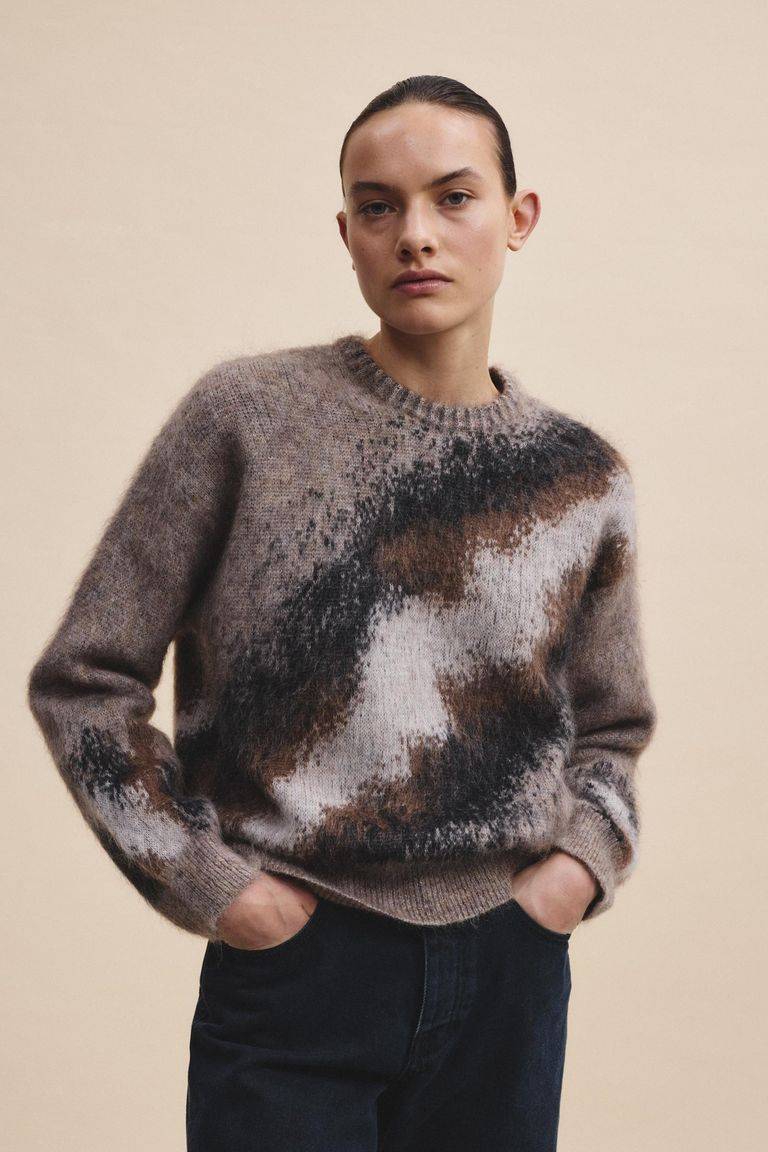 Pomandere Girocollo jacquard in mohair Outlet