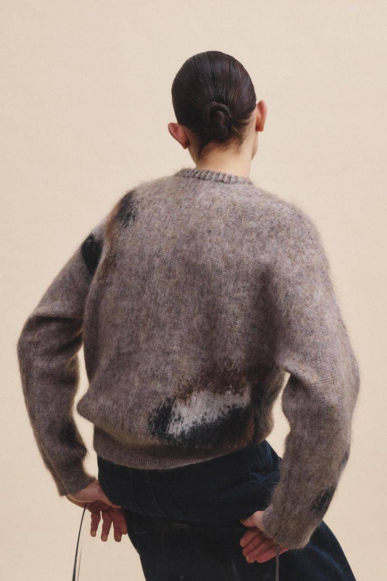 Pomandere Girocollo jacquard in mohair Outlet