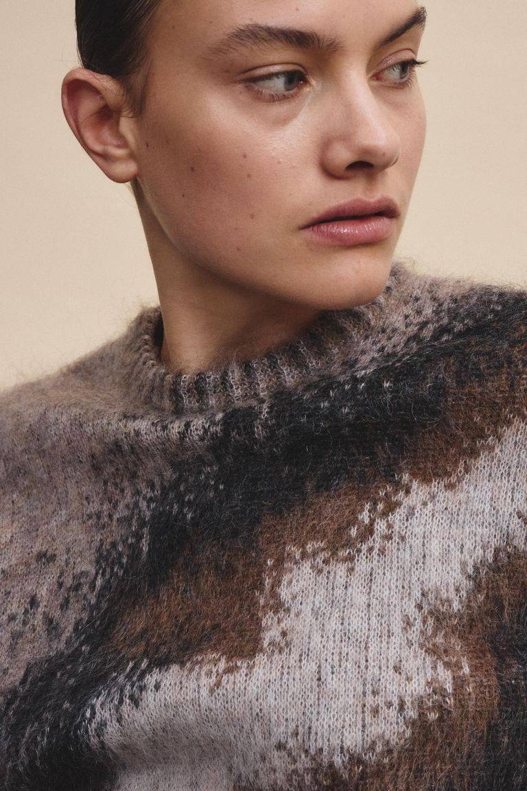 Pomandere Girocollo jacquard in mohair Outlet
