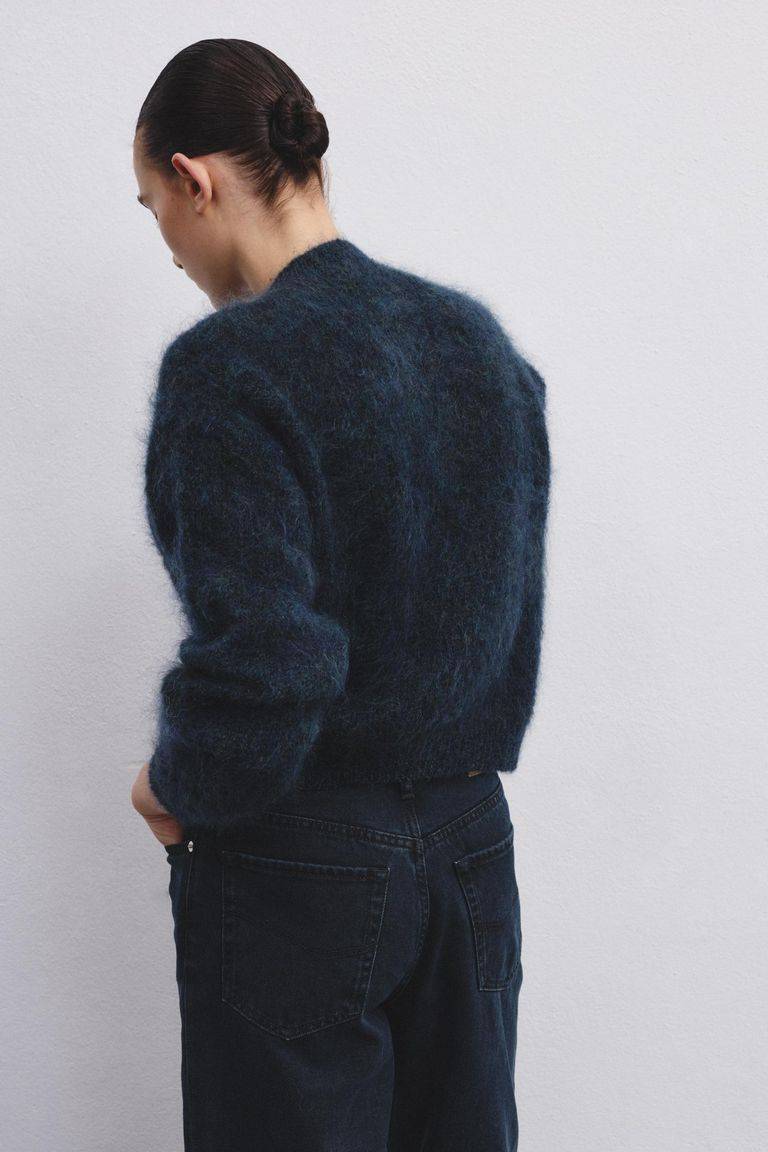 Pomandere Cardigan a girocollo in mohair In Saldo