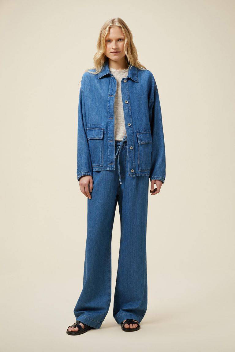 Pomandere Denim con elastico in vita Saldi