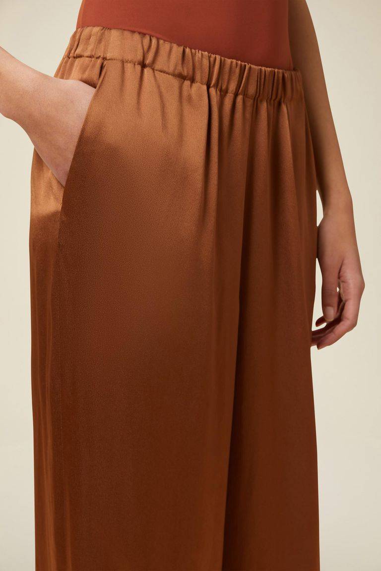 Pomandere Pantalone ampio con elastico in vita lucido Shopping Online