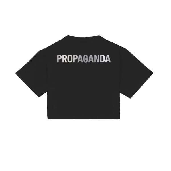 Propaganda Silver Leaf Logo Croptop Tee – Black Negozi Online