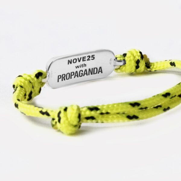 Propaganda Bracciale in Corda Gialla con Targa Propaganda W/ Nove25 In Argento Comprare a buon mercato