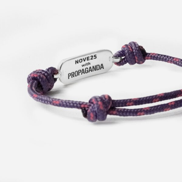 Propaganda Bracciale in Corda Viola con Targa Propaganda W/ Nove25 In Argento Grande vendita
