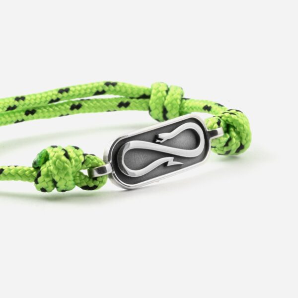 Propaganda Bracciale in Corda Verde con Targa Propaganda W/ Nove25 In Argento Flash Sale