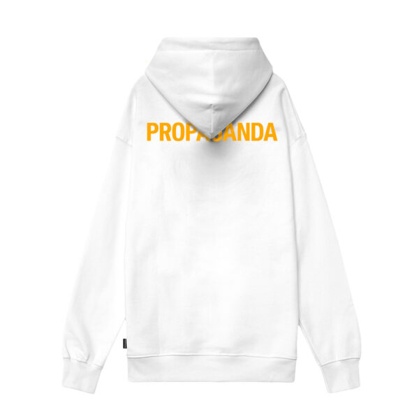 Propaganda Logo Steel Hoodie – White Fornitura limitata