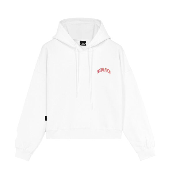Propaganda Triangle Bengala Hoodie Crop Top – White Economico