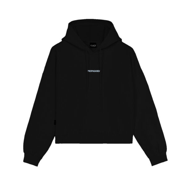 Propaganda Ribs Woman Crop Top Hoodie – Black Saldi