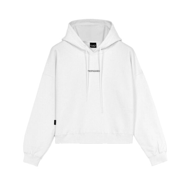 Propaganda Ribs Woman Crop Top Hoodie – White Offerte