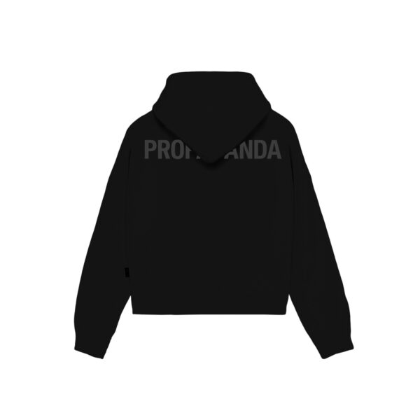Propaganda Logo Woman Crop Top Hoodie – Black Negozio