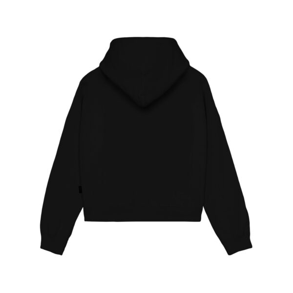 Propaganda Logo Embrodery Woman Crop Top Hoodie – Black Negozio online di fabbrica