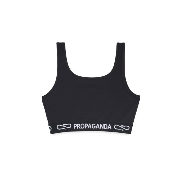 Propaganda Logo Woman Crop Top Vest – Black Shopping online