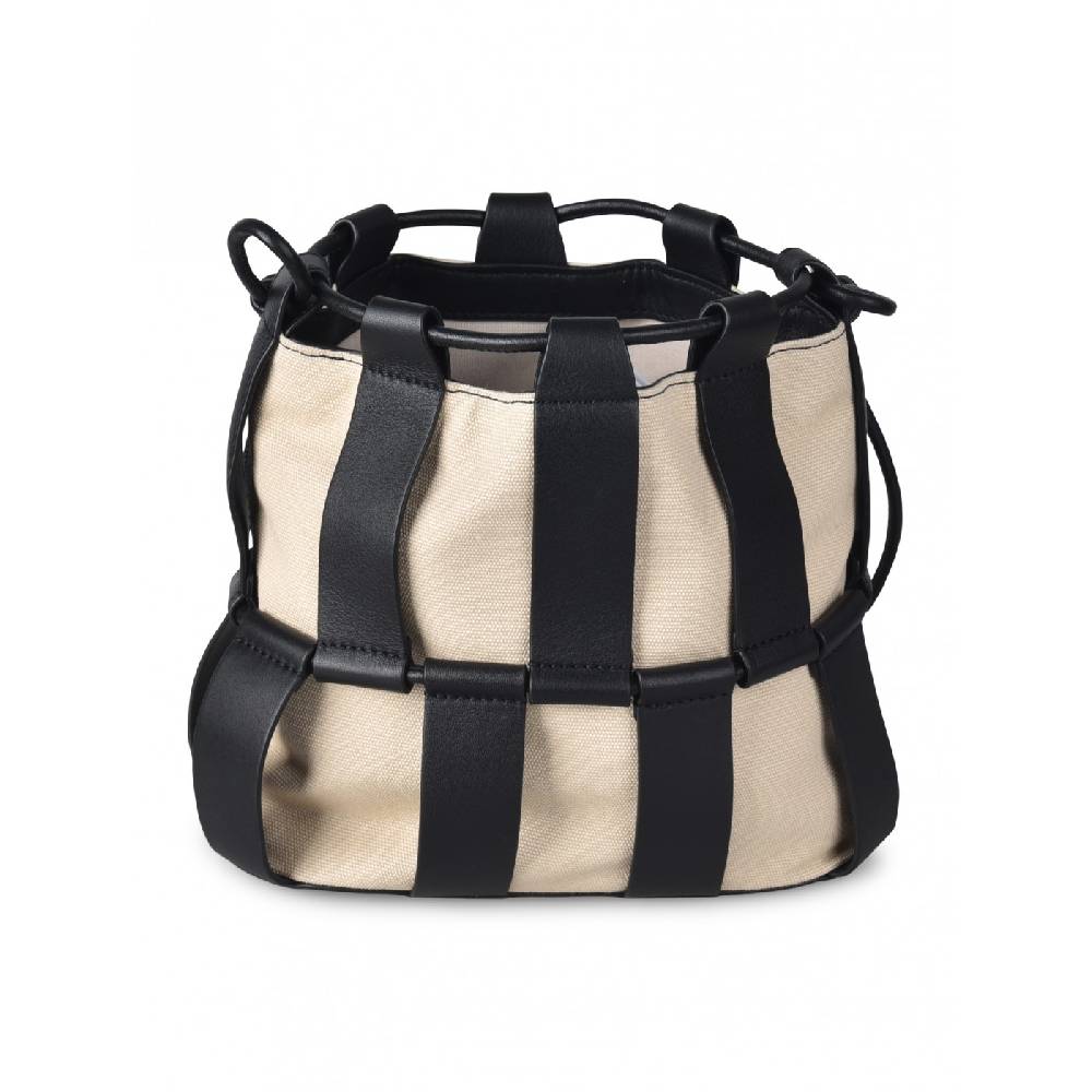 HEREU Lilinera caged leather and canvas shoulder bag Negozio