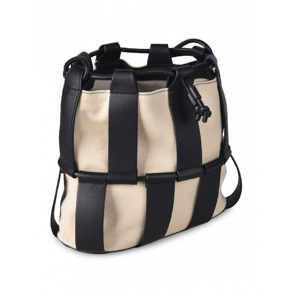 HEREU Lilinera caged leather and canvas shoulder bag Negozio