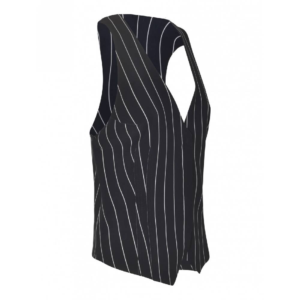 NORMA KAMALI Gilet con zip gessato Vendite Flash