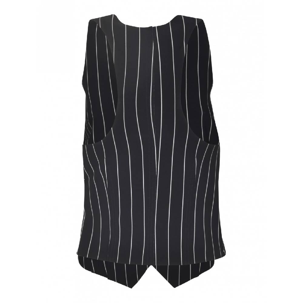 NORMA KAMALI Gilet con zip gessato Vendite Flash