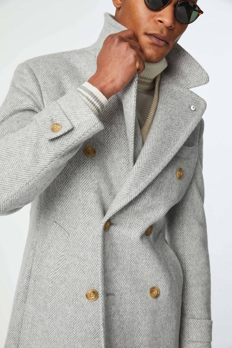 Lubiam Cappotto Chesterfield in jersey grigio chiaro Cappotto Chesterfield in jersey grigio chiaro Pezzi Unici
