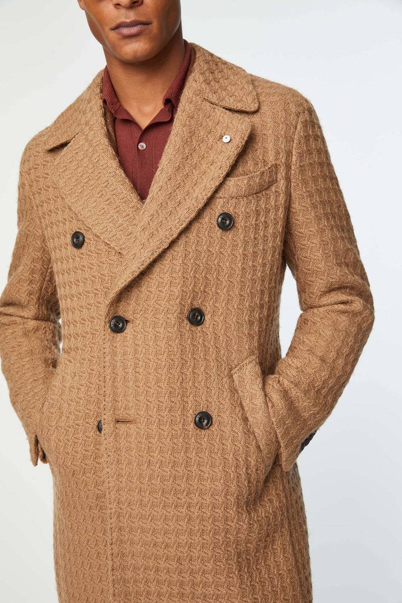 Lubiam Cappotto doppiopetto non trattato nocciola Cappotto doppiopetto non trattato nocciola Acquista Ora