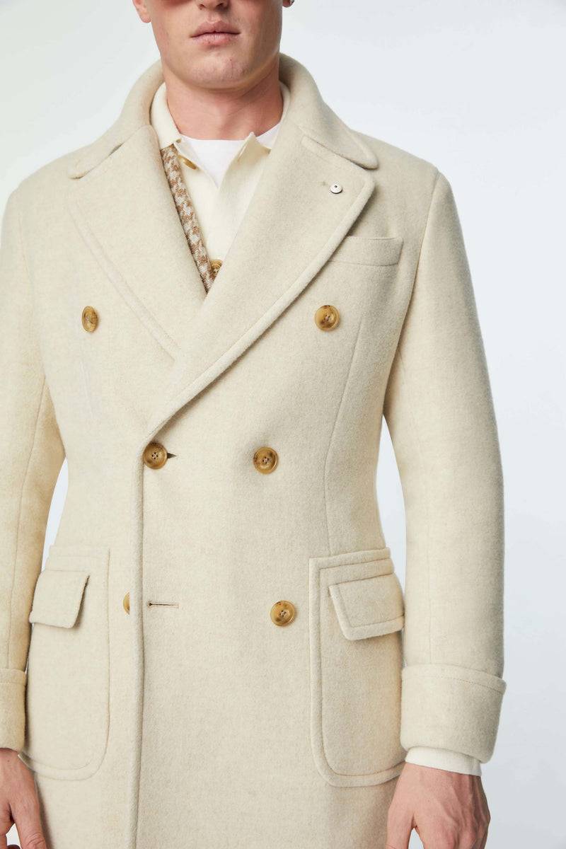 Lubiam Cappotto doppiopetto non trattato bianco Cappotto doppiopetto non trattato bianco Promozione Limitata