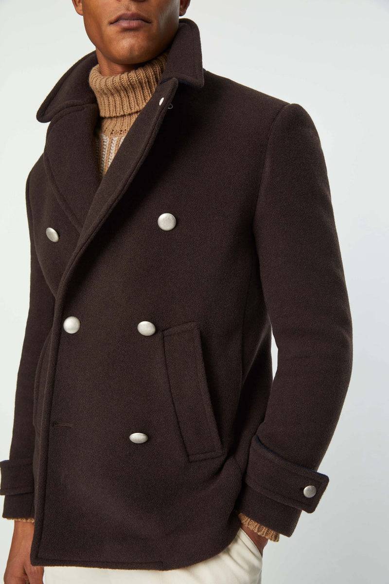 Lubiam Peacoat non trattato testa di moro Peacoat non trattato testa di moro Fino Al -60%