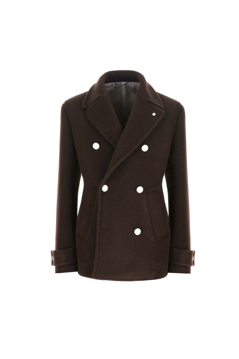 Lubiam Peacoat non trattato testa di moro Peacoat non trattato testa di moro Fino Al -60%