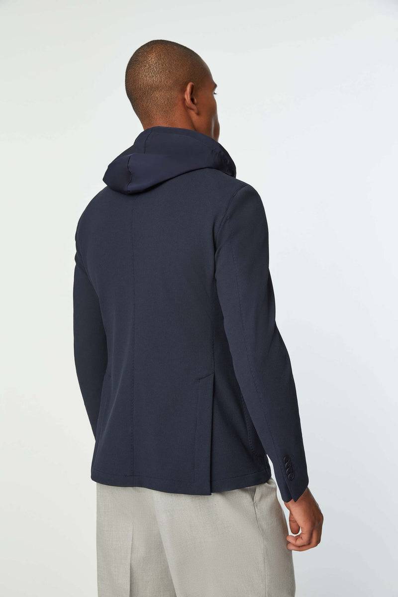Lubiam Travel jacket con cappuccio blu Travel jacket con cappuccio blu Offerta