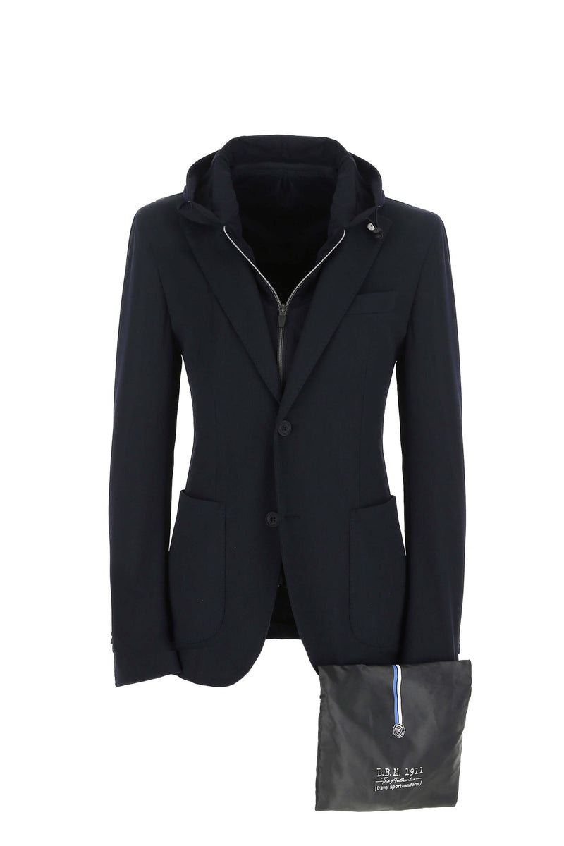 Lubiam Travel jacket con cappuccio blu Travel jacket con cappuccio blu Offerta