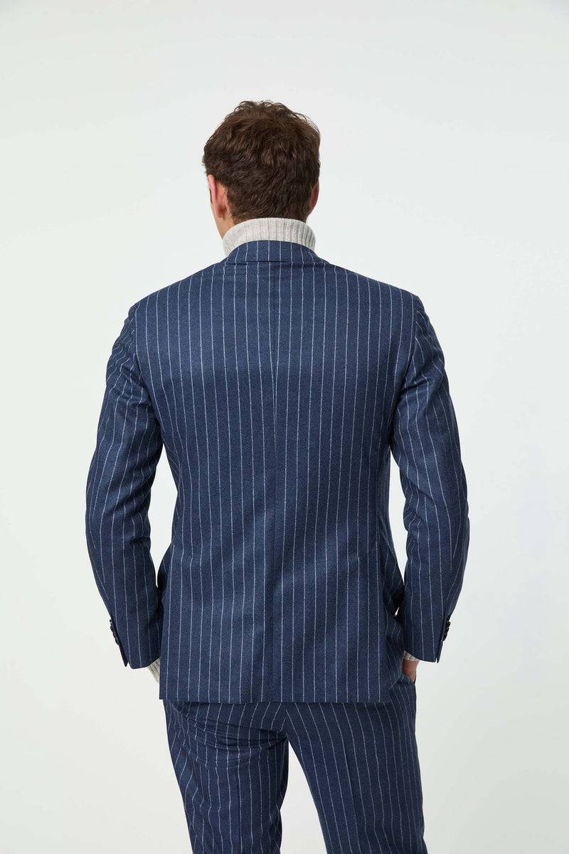 Lubiam Abito JAMES blu denim gessato Abito JAMES blu denim gessato Economico