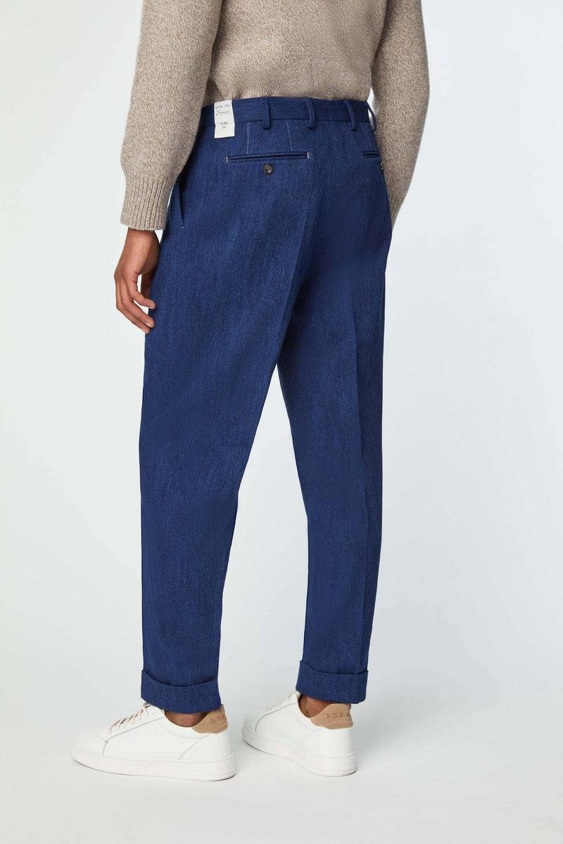 Lubiam Pantalone Jaco Sartorial Indigo blu denim Pantalone Jaco Sartorial Indigo blu denim Prezzo Ridotto